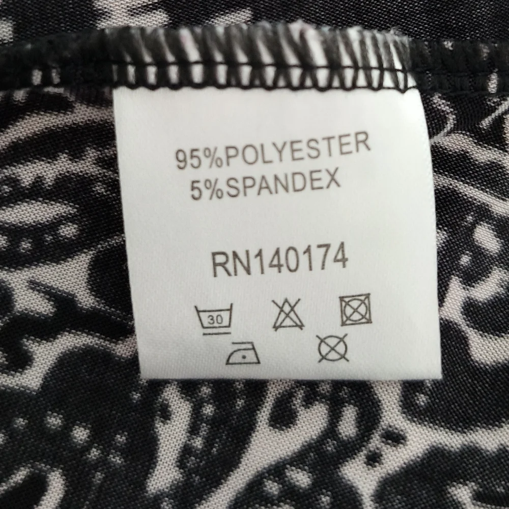 [5x$20] Black Beige Patterned Dress / 2X - Picture 6 of 7